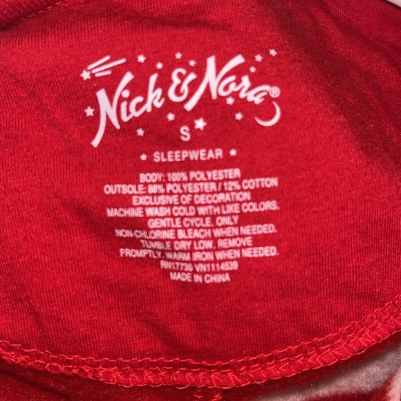 Nick & Nora footed red white sock monkey pajamas adult size small - Picture 12 of 12